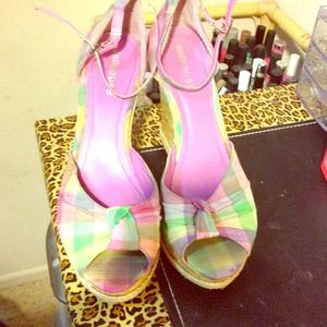 Colorful plaid wedges