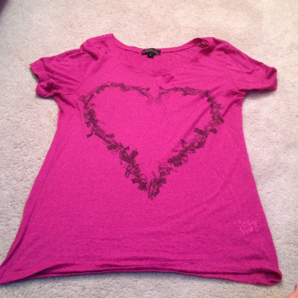 See through leopard print tee with heart design