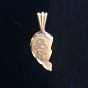 14k yellow gold  half heart -best friend charm