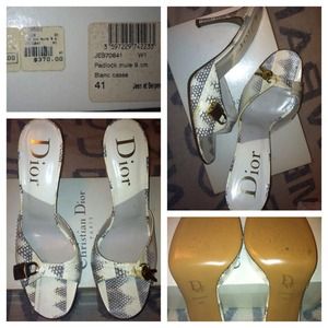 Sz 41 Dior vintage snake print mules with lock