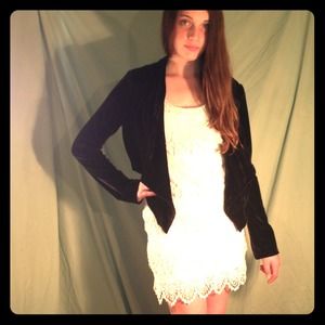 Black velour waterfall sweater