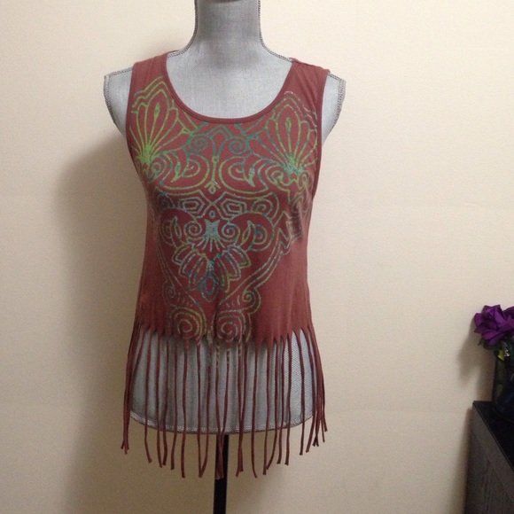 Size small brick with abstract print fridge top