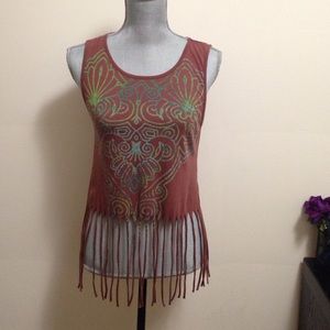 Size small brick with abstract print fridge top