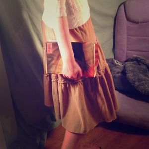 Caramel-Colored Suede Skirt