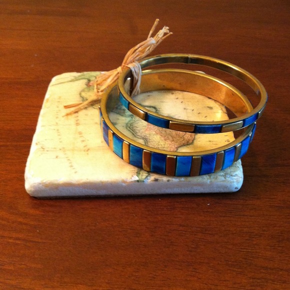 Set of 2 blue bangles - from India