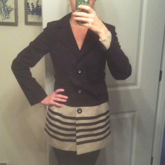 SOLD IN BUNDLE - Colorblock stripe trench coat - Picture 4 of 4
