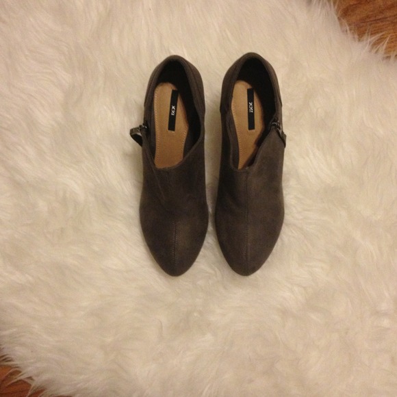 Dark Gray Suede Booties