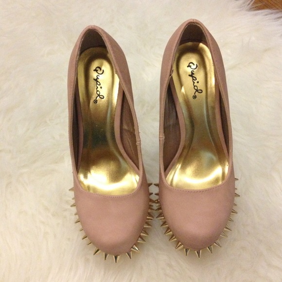 *SOLD* Blush Spiked-Platforms w/ Lucent Heel