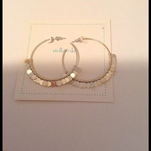 Stella & Dot silver and gold hoops.