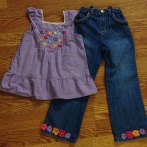Gymboree Butterfly Set Jeans and Top Size 5t