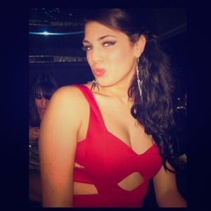 Red cut out dress
