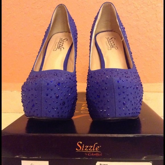 Blue Rhinestone Pumps - Picture 2 of 3