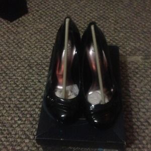 Black closed toe high heels