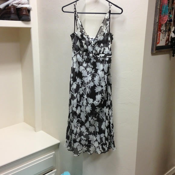 Brown and white floral dress