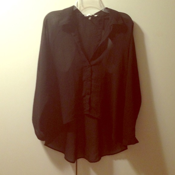 High low open back black top