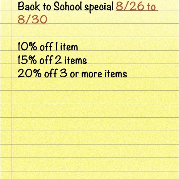 Back to school sale