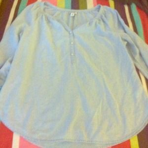 NWOT Light Blue Peasant Top