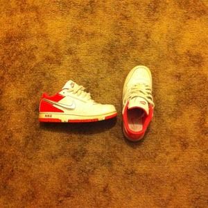 Nike hot pink, Silver and white shoes