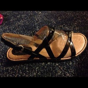 Cute black patent sandals