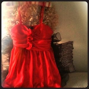 Red spaghetti strap dress