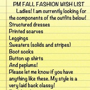 FALL FASHION WISH LIST!!