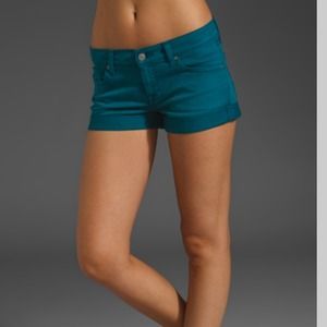 Ocean blue denim shorts