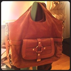 Michael Kors caramel brown leather tote