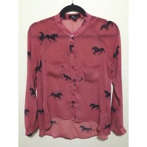 💘BUNDLED💘 Silky Mauve and Navy Horse Blouse