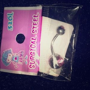 NWT pink surgical steel belly ring