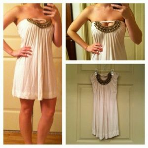 Off White Strapless Dress