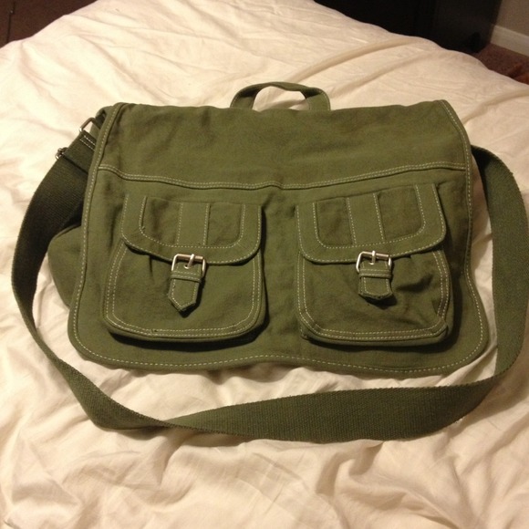 Green messenger bag
