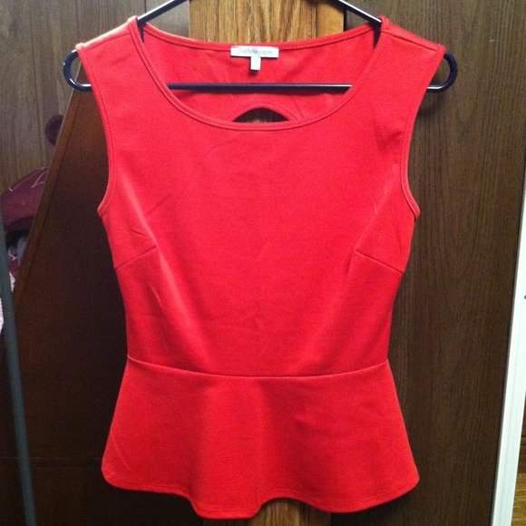 RESERVED *Red Peplum Top*
