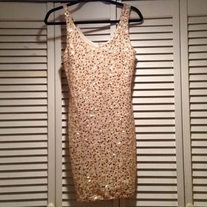 Gold Sequin Party Dress