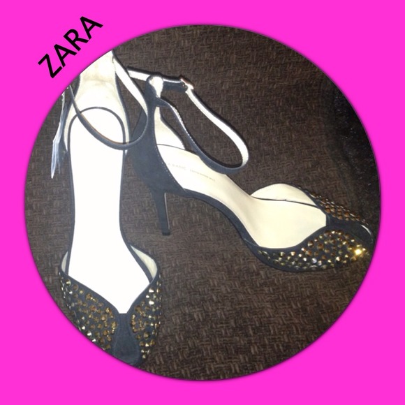 Zara Gold Studded Sandals