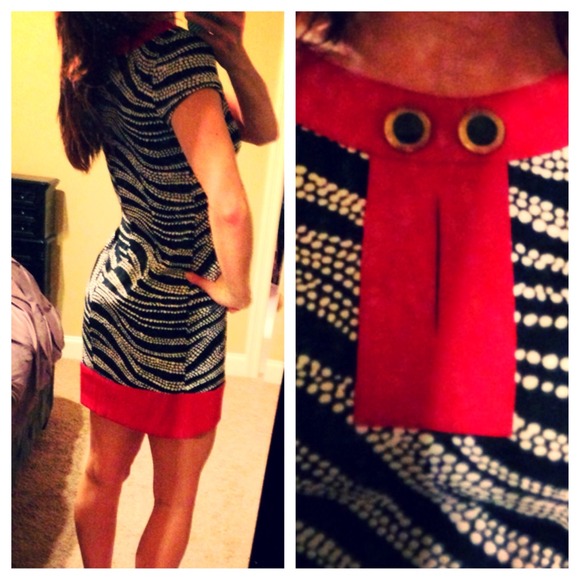 Red & Black Mod Dress NWOT - Picture 2 of 3