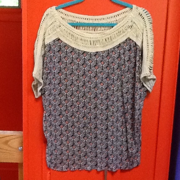 SOLD!  Free People Macramé Boho Top
