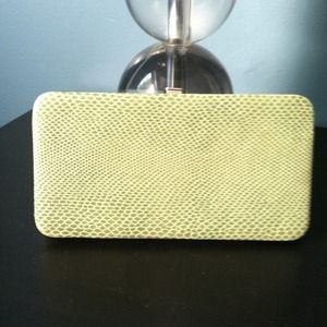Green snake skin clutch/wallet