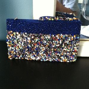 Hand beaded clutch/wristlet