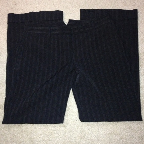 Black work pants with white pinstripe