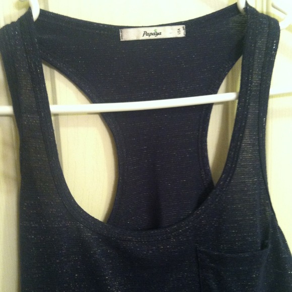 "Papaya" brand racer back sparkly navy tank! - Picture 2 of 2