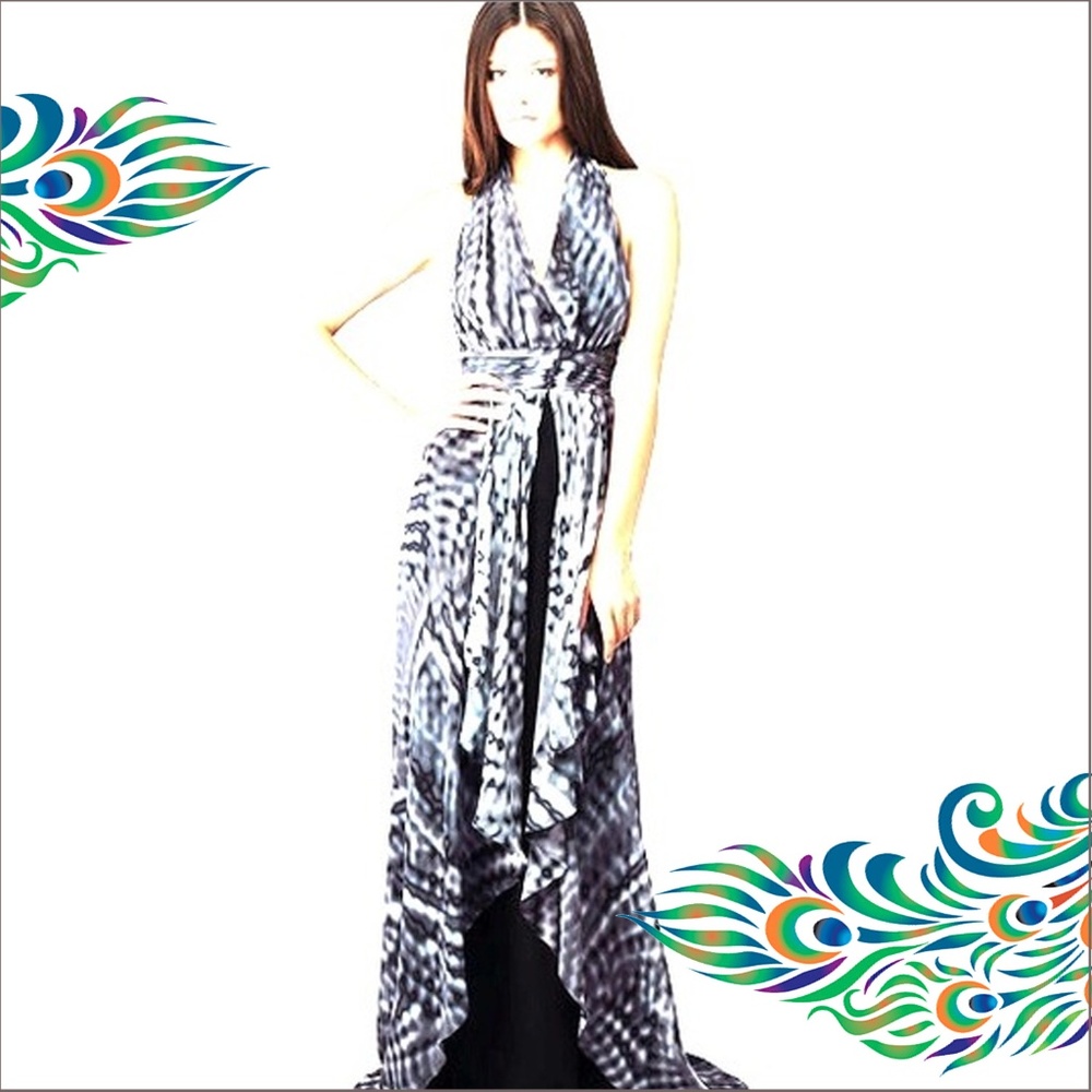 Nicole Miller Chiffon Blur Gown