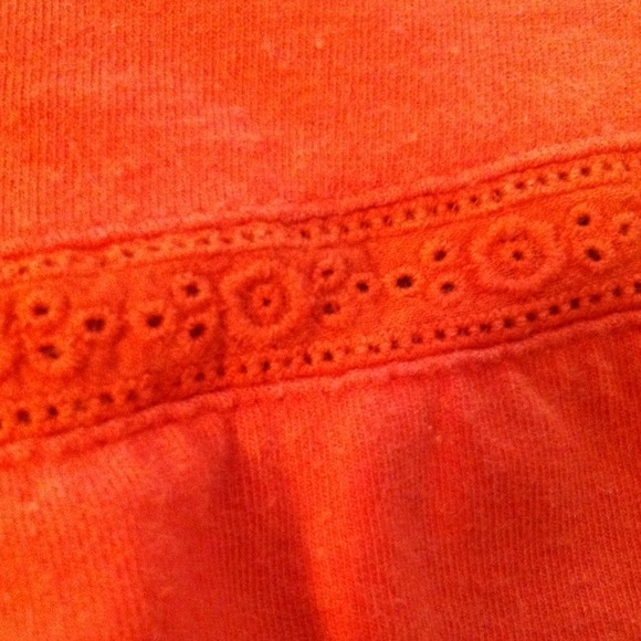 Orange Flouncy Skirt w/ Eyelet Trim - Picture 2 of 3