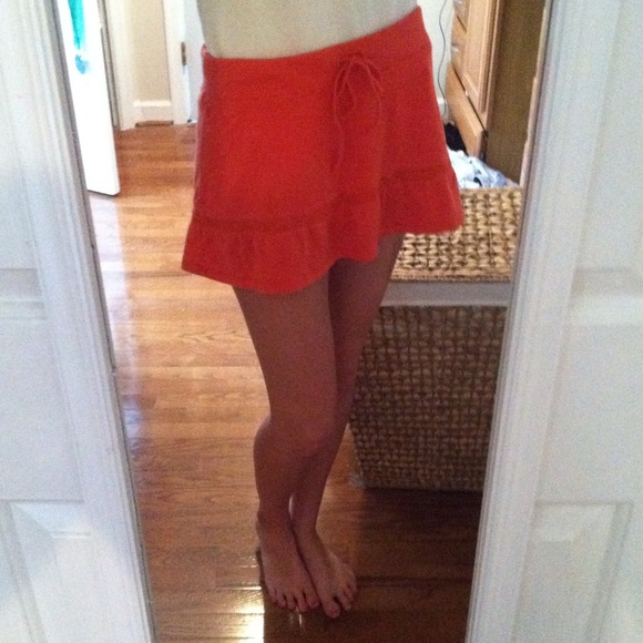 Orange Flouncy Skirt w/ Eyelet Trim - Picture 3 of 3