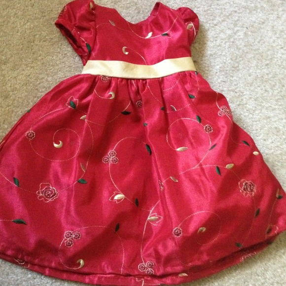SOLD Toddler girls red & gold dress size 3t