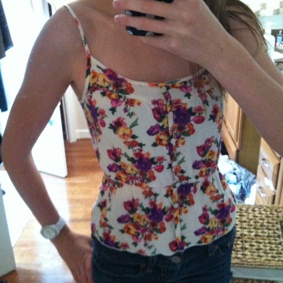 Floral Spaghetti Strap Tank - Picture 3 of 3