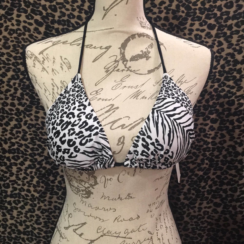Animal prints string bikini  top