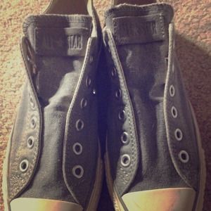 BRAND NEW! Gray slip on converses