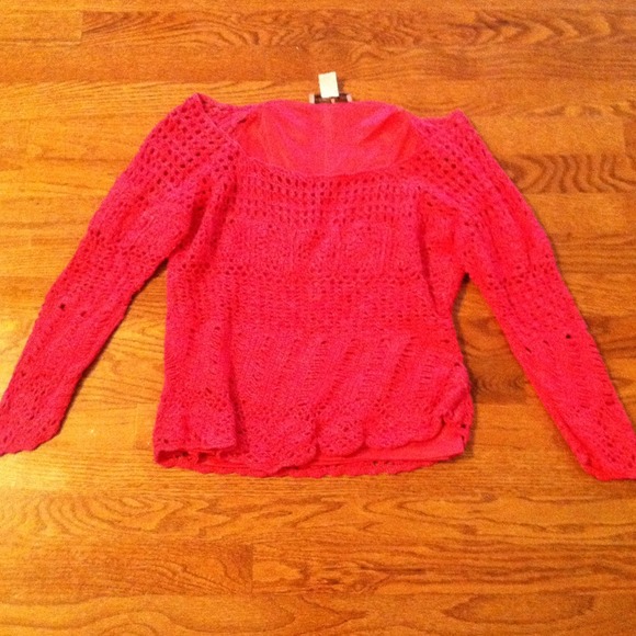 Stunning Vintage Pink Crochet Sweater - Picture 1 of 3