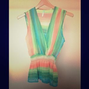 Sheer colorful tank top