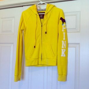 Victoria secret yellow zip up hoodie